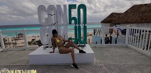  Sesión de fotos en cancun con Mia Marin y enseña todo